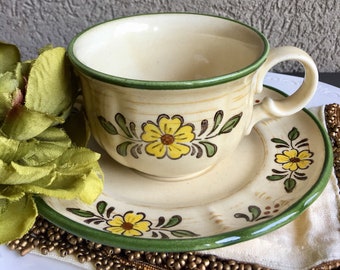 Poppy Trail by Metlox Yellow, Green and Yellow Cup and Saucer