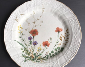 Vintage Mikasa Country Gingham Dinner Plates, Set of Eight, Yellow