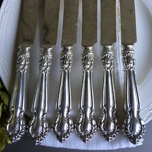 Antique Silverplate Dinner Knives International Silver Cedric Set of 6