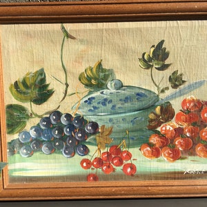 Fruit Painting, Framed Still Life Painting Fruits, Still Life With Grapes, Still Life With Cherries, Apple Still Life Painting