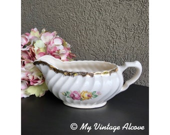 Floral Gravy Boat, Vintage Gravy Boat, Vintage Gravy Bowl