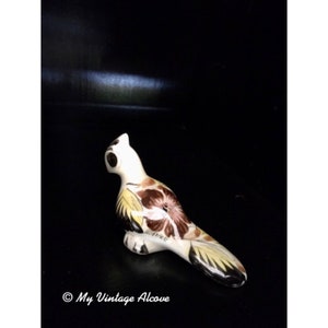 Vintage Bird Figurine, Mexican Pottery Bird, Hand Painted Bird, Mexican Ceramic Bird