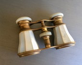 A. Stowell Co. Antique Opera Glasses Mother of Pearl Brass - A2647