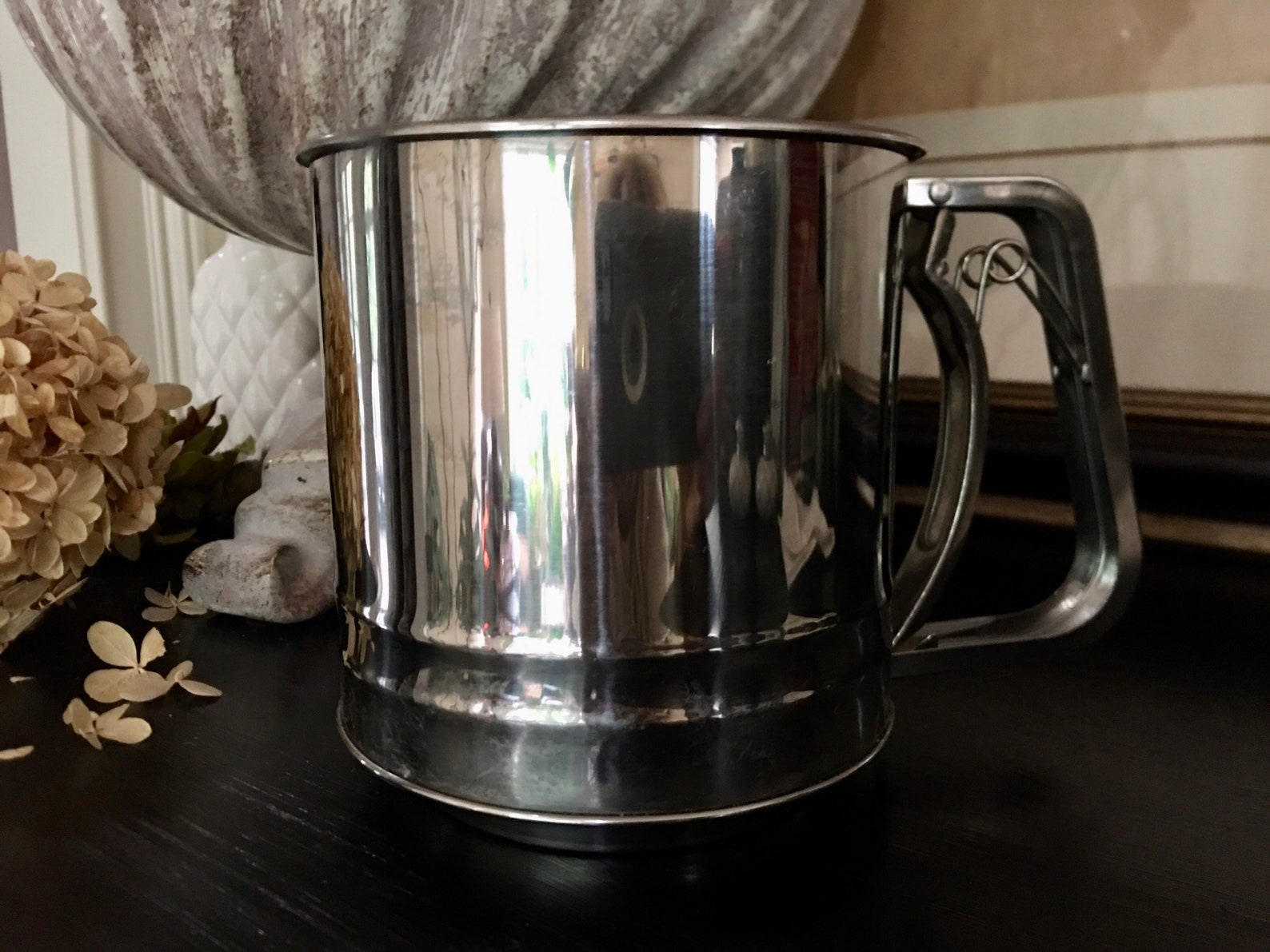 Vintage Handheld Flour Sifter Old Fashioned Sifter Triple Etsy