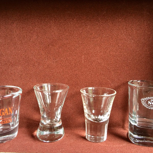 Vintage Shot Glasses, Shot Glass Collection, Retro Shot Glasses