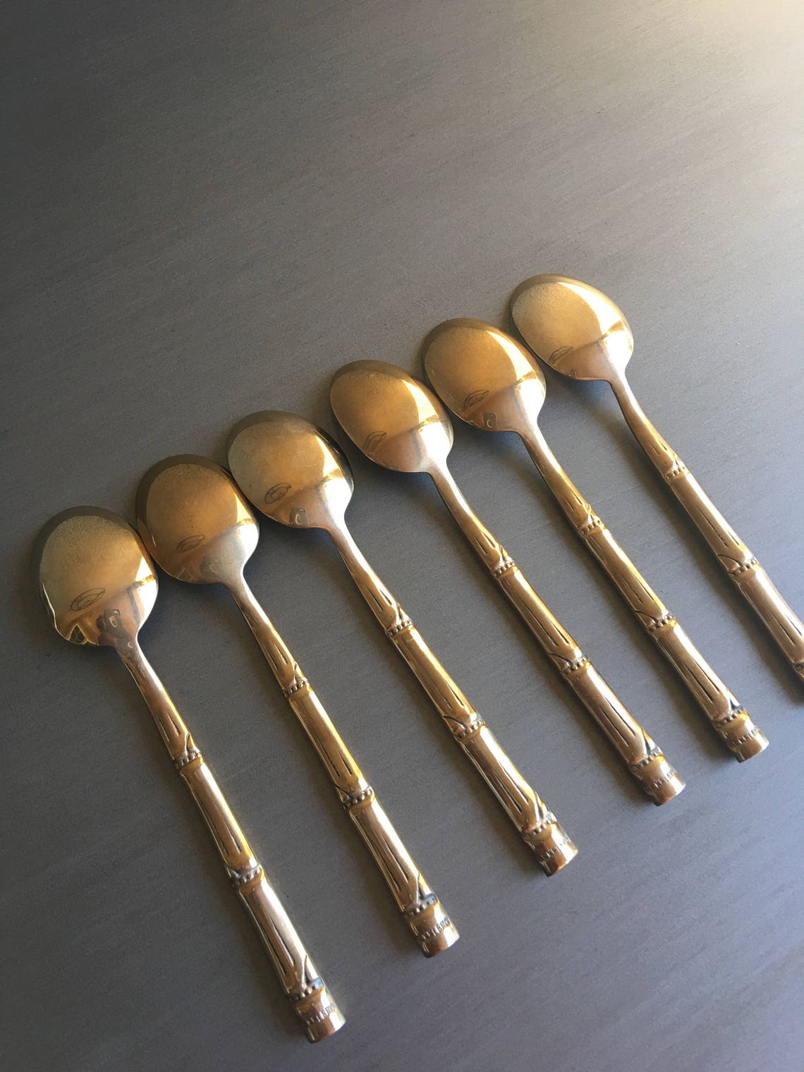 Vintage Gold Iced Tea Spoons Nickel Bronze Silverware Nickel Etsy