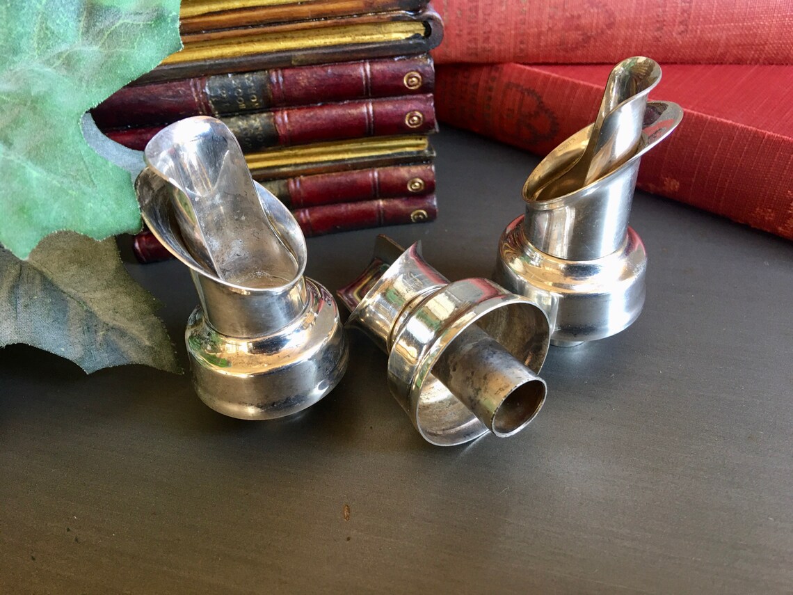 Vintage Liquor Bottle Pour Spouts Vintage Silver Plate Liquor Etsy