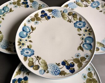Iroquois Blue Vineyard Dinner Plates Ben Seibel Design