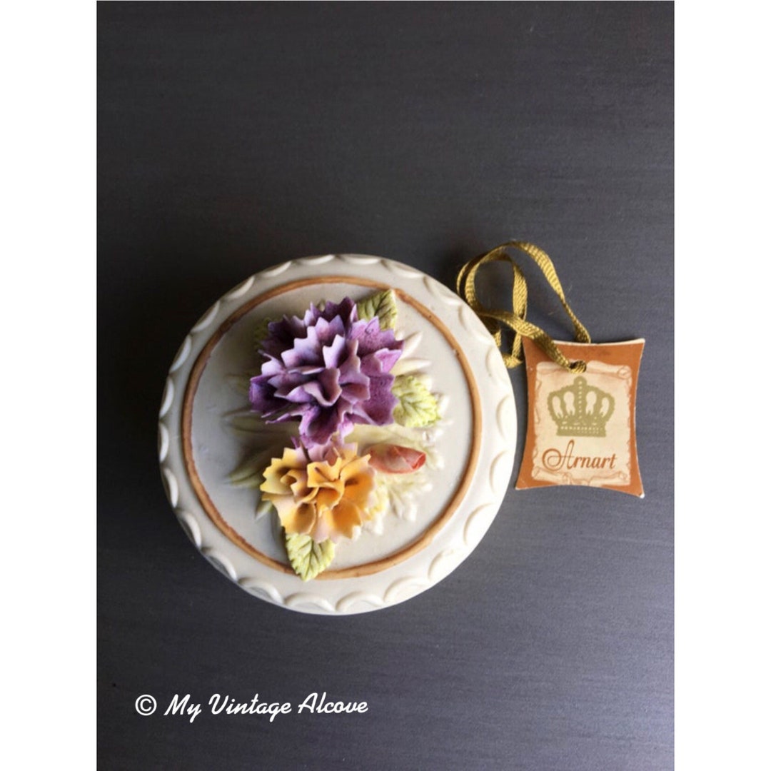 Vintage Engagement Ring Box, Vintage Wedding Ring Box, Flower Ring Box