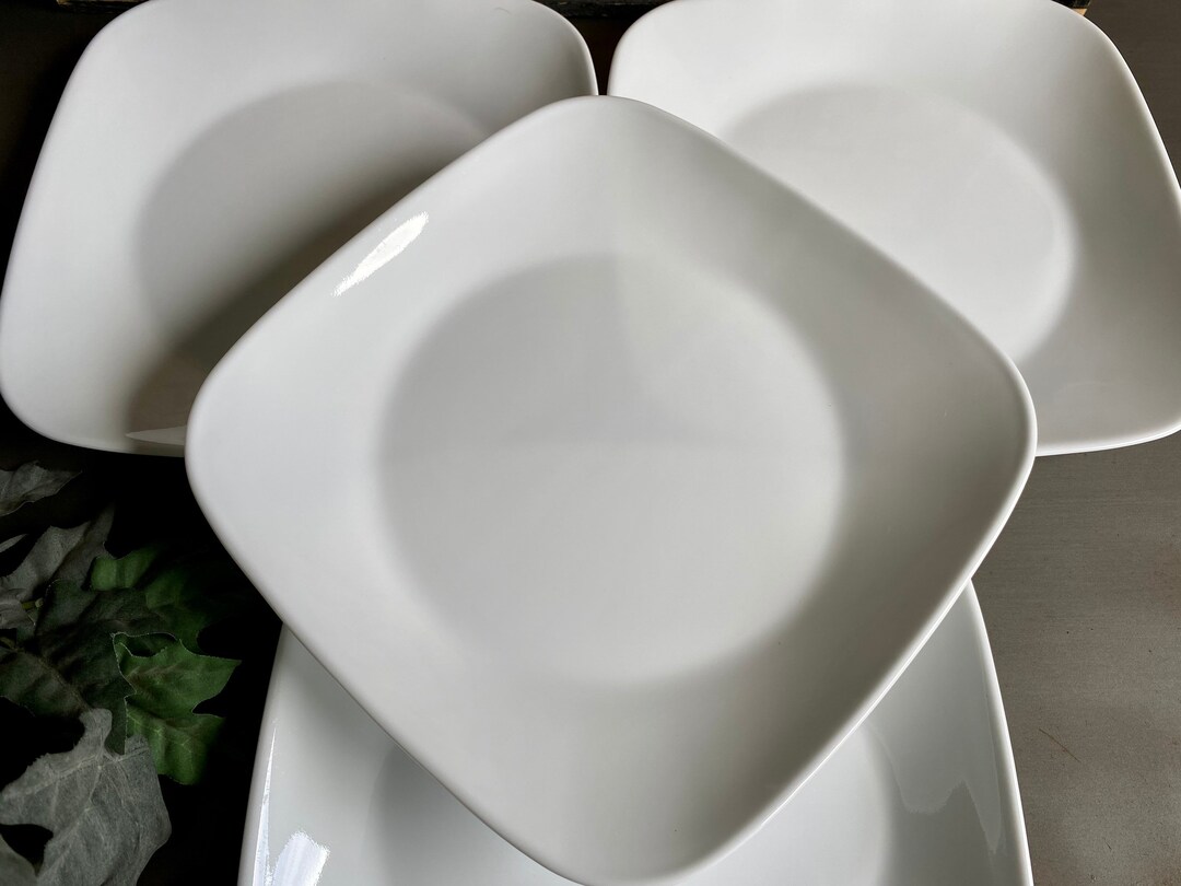 Corelle Square Plates Set, Corelle White Square Plates, Corelle 9 Inch