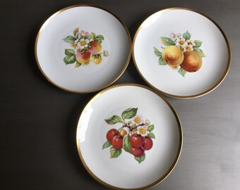 Vintage Fruit Plates, Hutschenreuther Fruit Plates, Bavaria Fruit