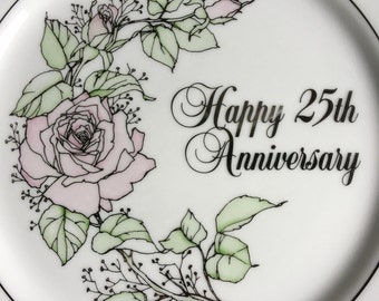 25th Wedding Anniversary Plate Anniversary Wishes by Enesco