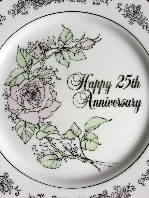 Enesco Anniversary Wishes Enesco 25th Anniversary Plates Etsy