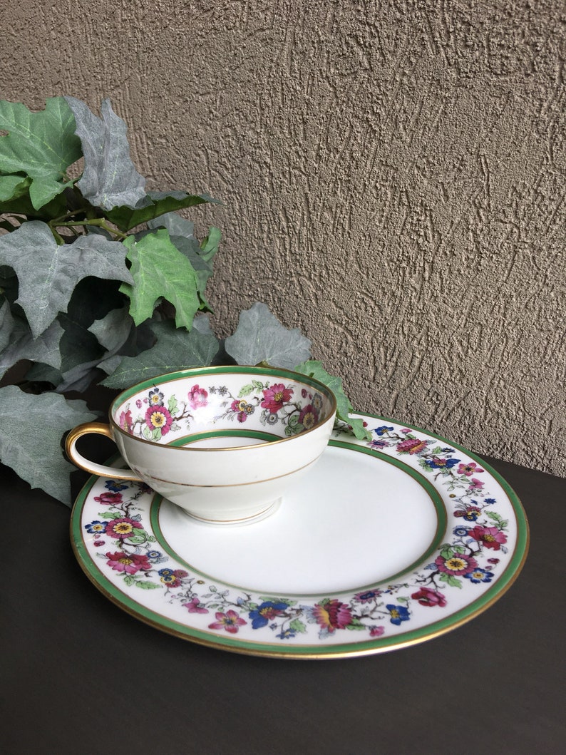 Charles Ahrenfeldt Limoges Antique Snack Plate and Cup Set Etsy