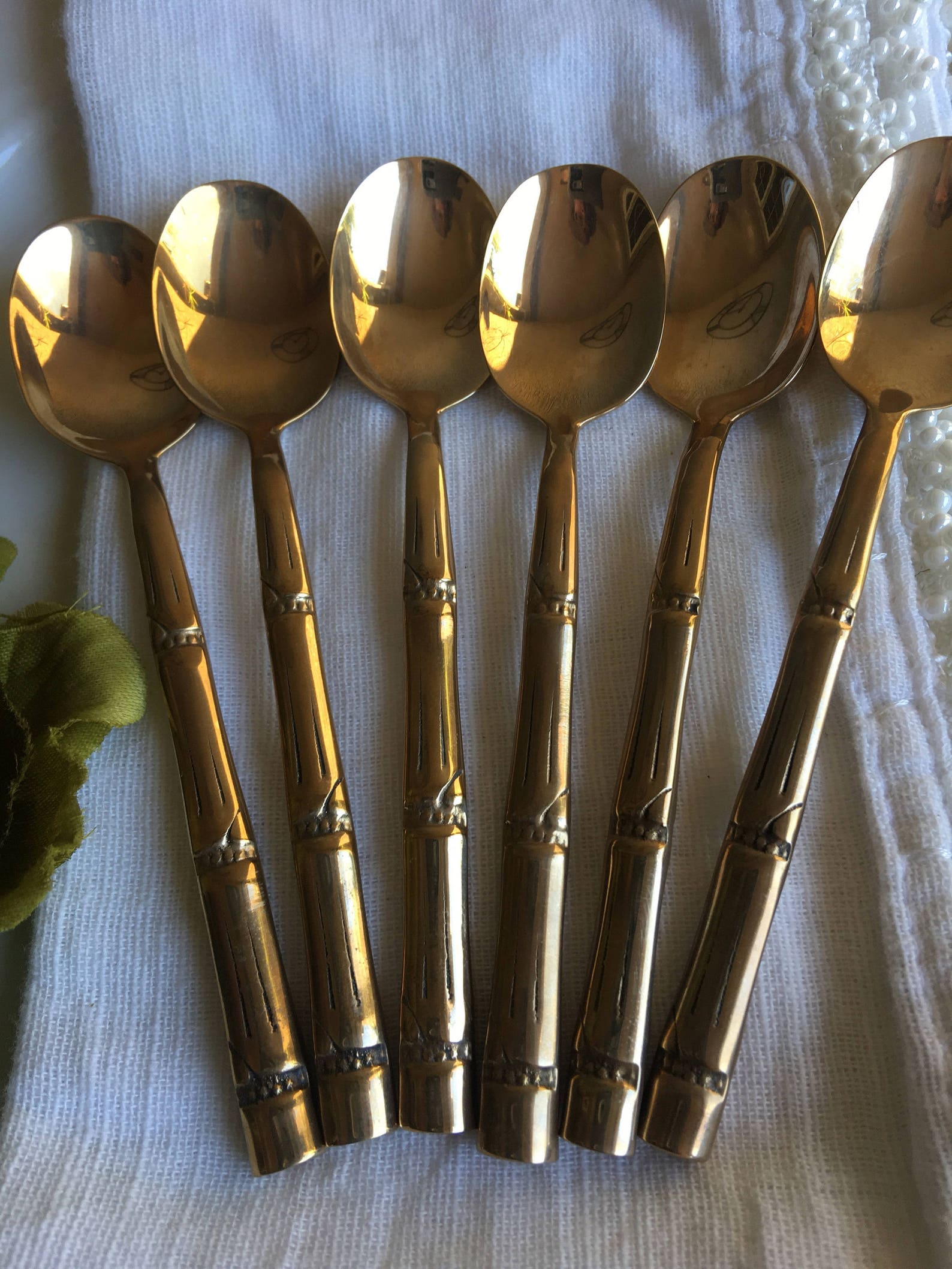 Vintage Gold Iced Tea Spoons Nickel Bronze Silverware Nickel Etsy