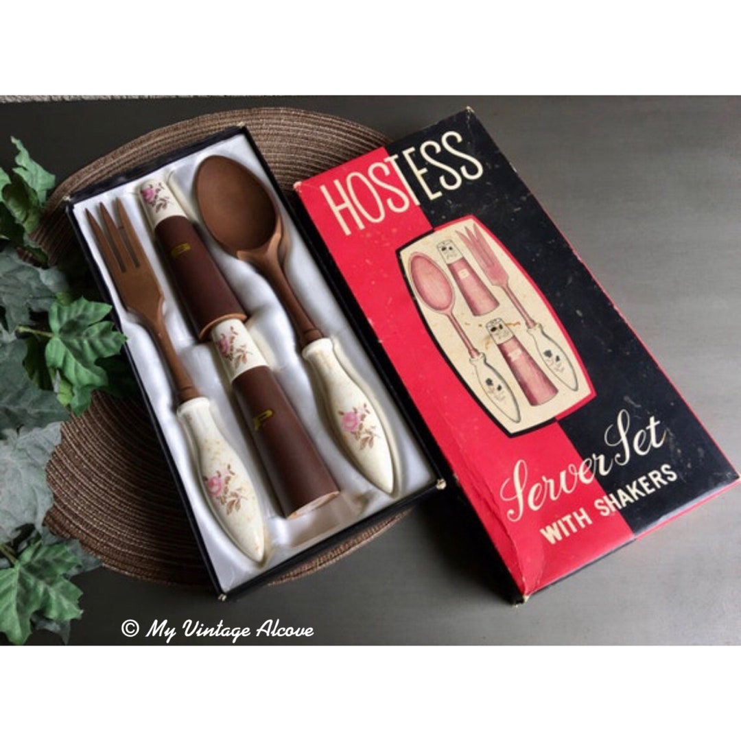 Hostess Server Set Hostess Serving Utensils Vintage Salad Etsy UK