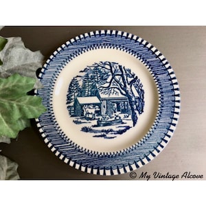 Edwin M Knowles China, Edwin Knowles Plates, Blue and White China Plate