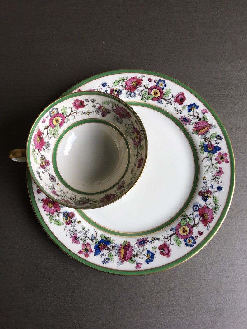Antique Snack Plate and Cup Set Etsy UK