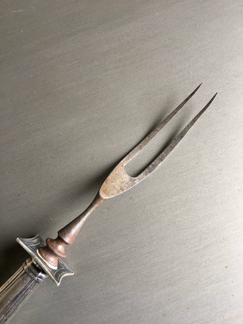 Meat Carving Fork With Guard Monogram S Etsy