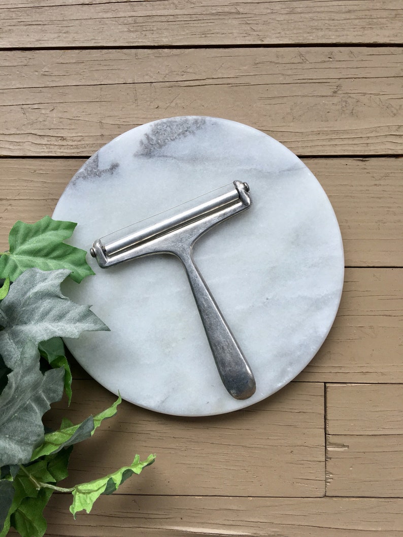 Wire Cheese Slicer & Marble Cheese Board Vintage Set | Etsy