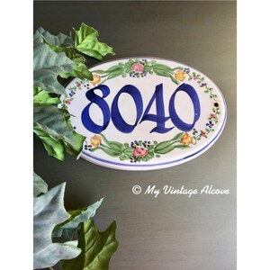 House Number 8040 Plaque, Vintage House Number Sign, Vintage Address Sign