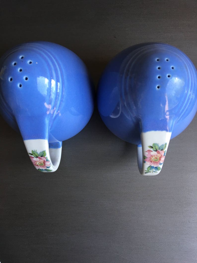 Hall Rose Parade Salt and Pepper Shakers Blue Hall China Rose Etsy