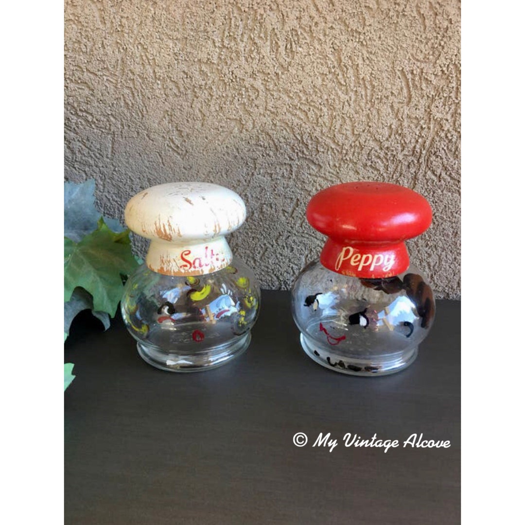 Salty and Peppy Shakers, Antique Salt and Pepper Shakers Etsy