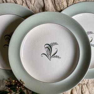 Spode Dinner Plates, Green Floral Dinner Plates, Spode Olympus