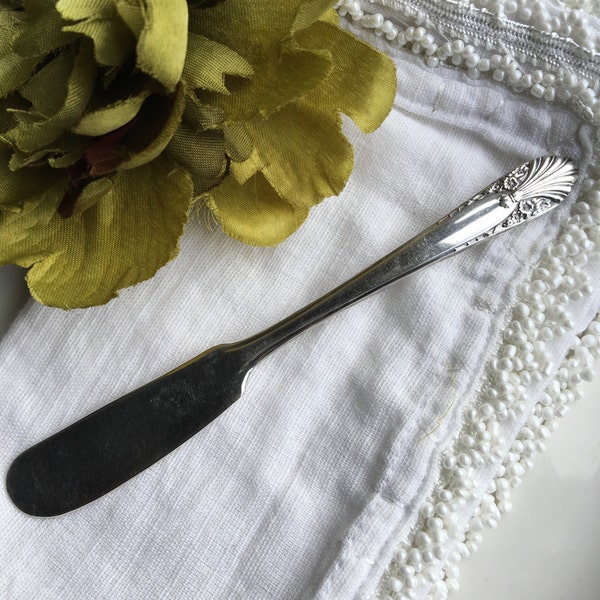 Butter Knife Spreader, Silver Plated Butter Spreader, Crown Silverplate