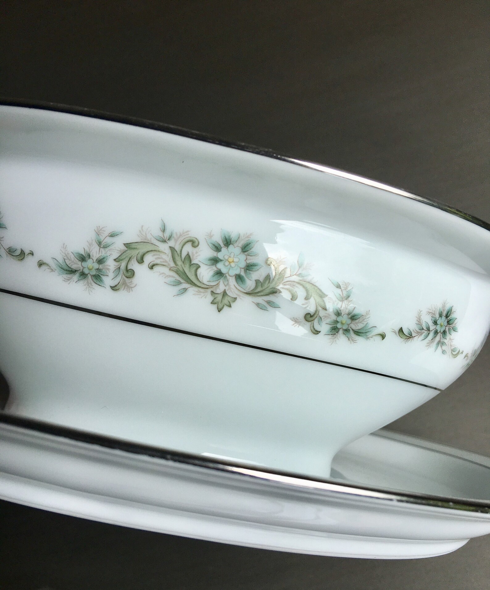 Noritake Thea China Noritake Gravy Boat Attached Plate Etsy