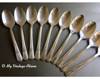 A W.M /& a Large Meat Fork Ready to Use Rogers Silver Overlaid Oneida Ltd Chalice Harmony Pattern Large Serving Spoon