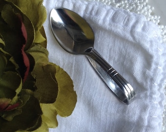 Vintage Baby Spoon, Curved Baby Spoon, Infant Feeding Spoon, Childs Spoon