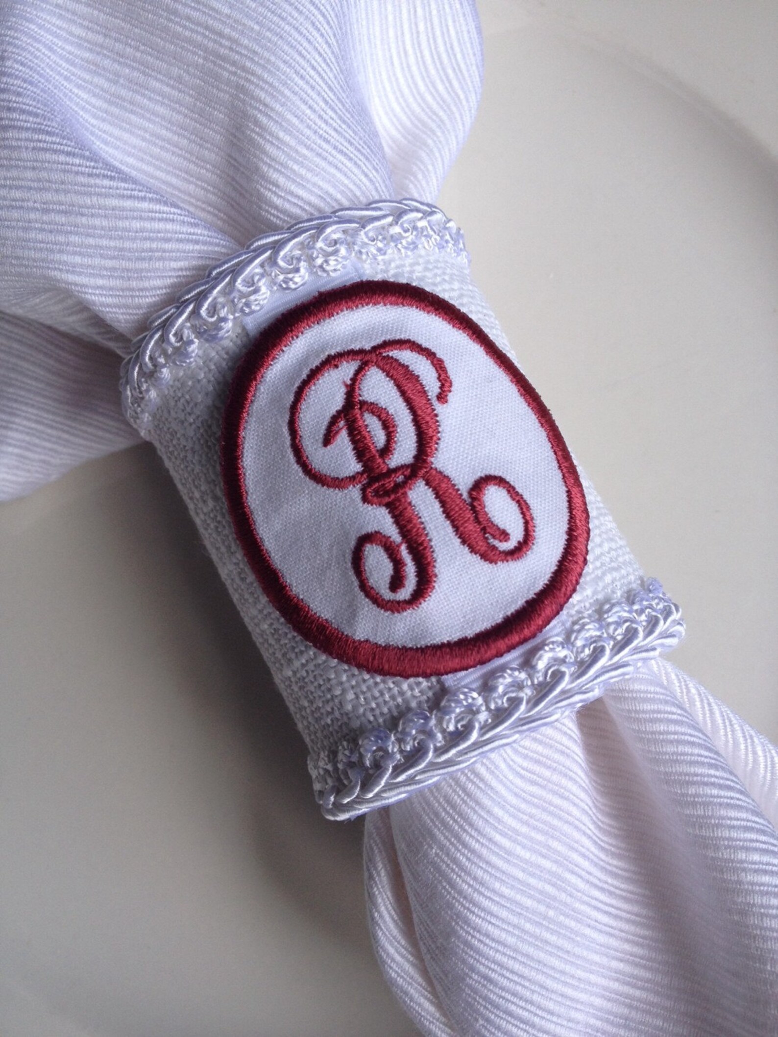 R Monogrammed Napkin Rings Personalized Handcrafted Letter Etsy