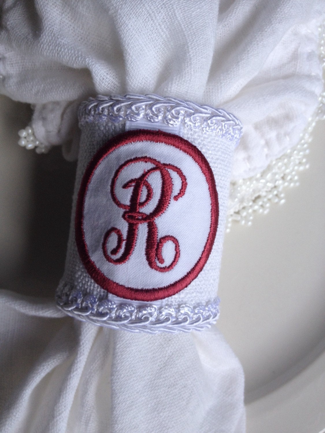 R Monogrammed Napkin Rings Personalized Handcrafted Letter Etsy