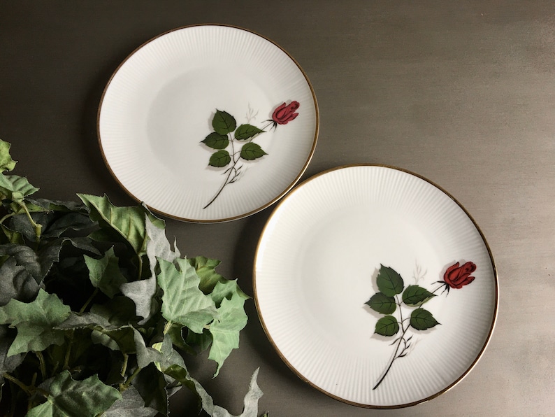 Winterling Bavaria Red Rose Plates Winterling Marktleuthen Etsy