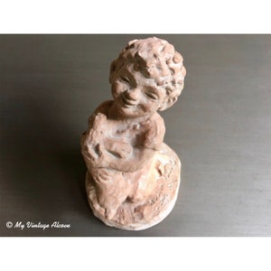 Austin Sculpture Boy Hugging Dog, Austin Productions Sculptures, Austin Figurine