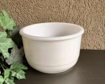 Vintage Milk Glass Mixing Bowl, White Glass Mixing Bowl