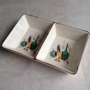 Divided Serving Dish with Watermelon Hanging Fruit and Wine Jug