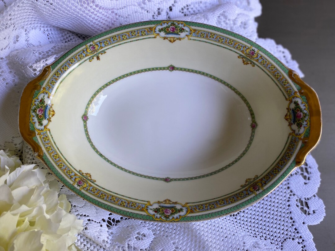 Gold Trim Meito China Patterns Porcelain Serving Bowl Meito Etsy