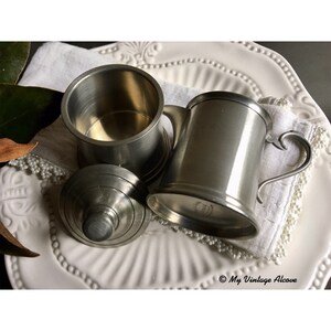 Pewter Creamer and Sugar, Leonard Pewter