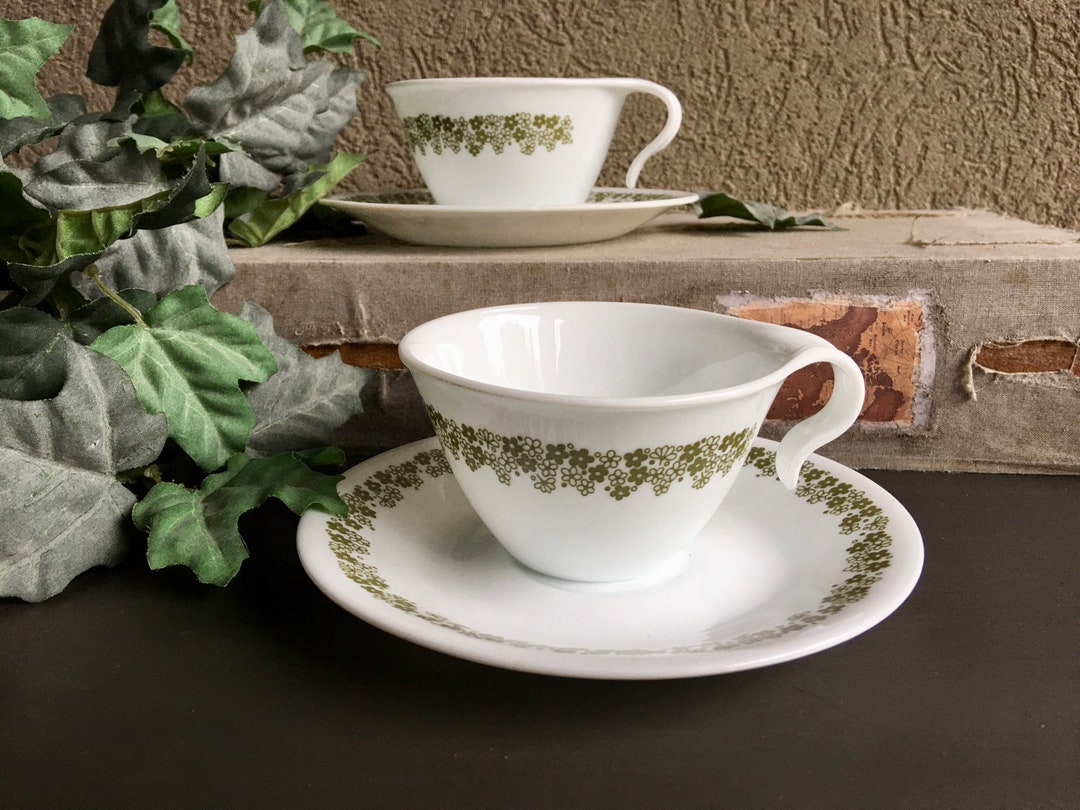 Corelle Spring Blossom Green Corelle Spring Blossom Cups Corelle Green Flowers Etsy