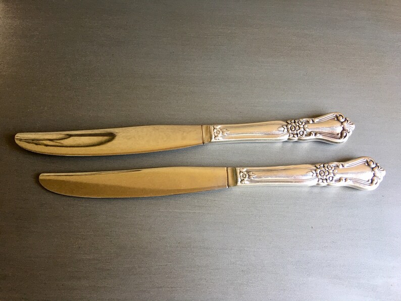 Oneida Valley Rose Butter Knife Vintage Silver Plated Knife Etsy