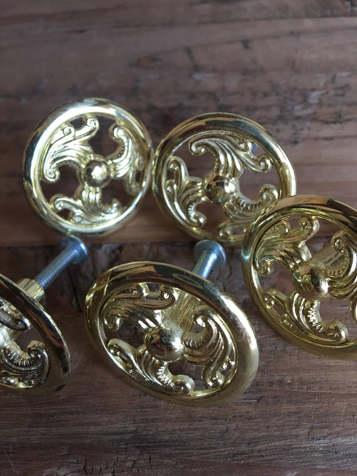 Swirl Knob Gold Tone Hardware Gold Knobs Gold Etsy