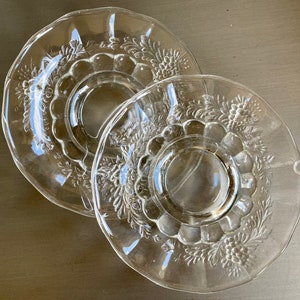 Westmoreland Paneled Grape Glass Plates, Grape Plates