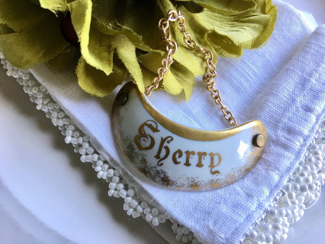 Porcelain Decanter Tags Porcelain Decanter Labels Sherry Etsy