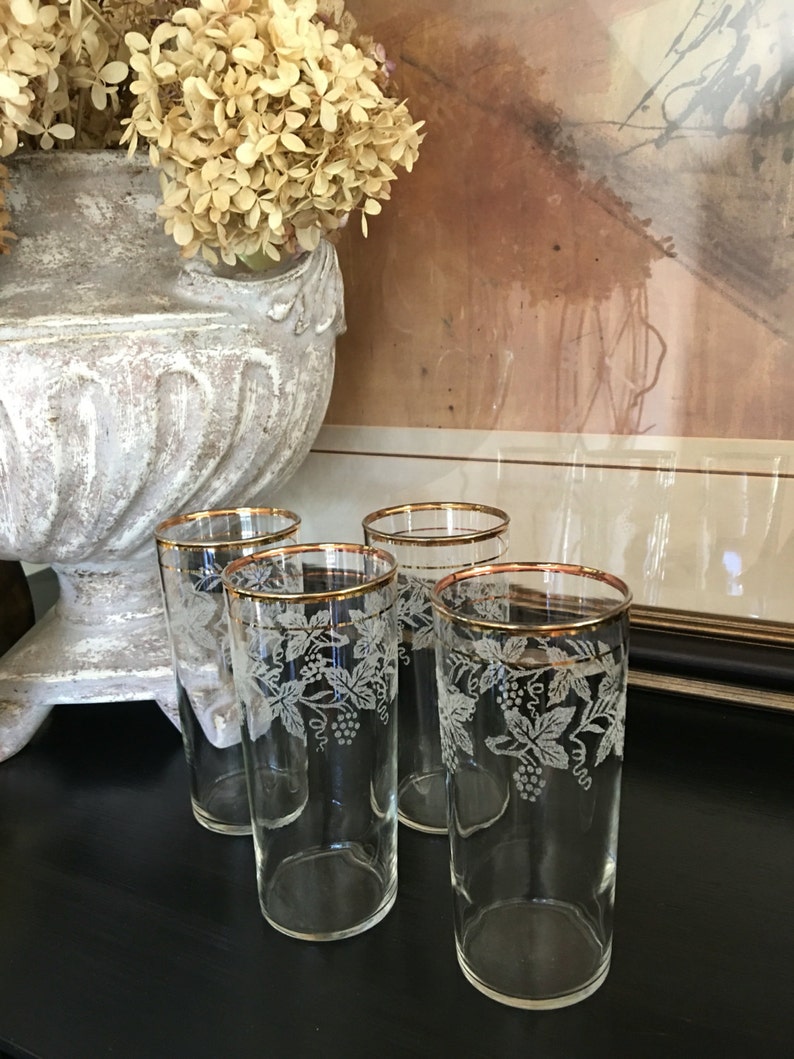 Bartlett Collins Glassware Sugar Frosted Glass Bartlett Etsy