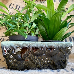 Vintage Pottery Planter, Hull Planter Green, Hull Pottery Green Drip