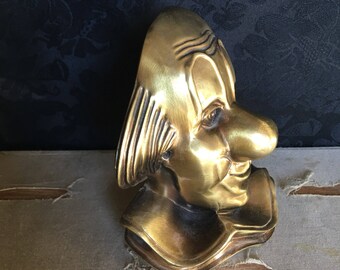 PM Craftsman Clown Bookend, Brass Clown Head - Etsy