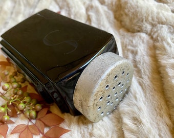 Black Amethyst Salt Shaker, Black Amethyst Glassware, Black Salt Shaker