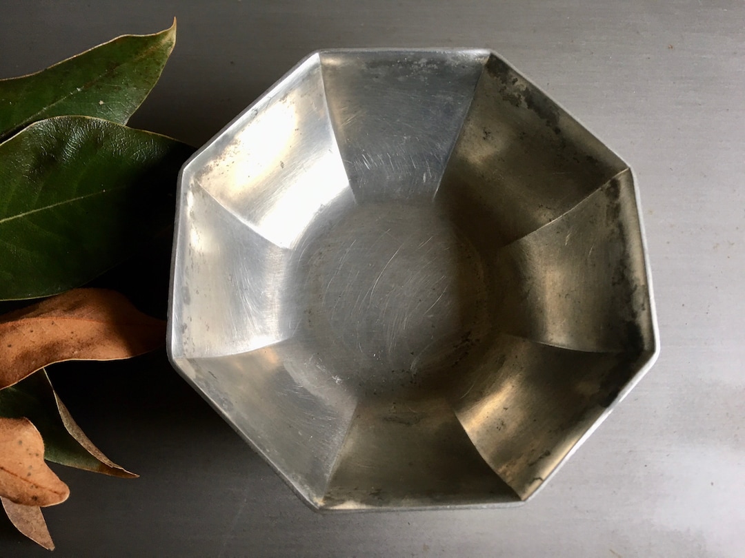 Gorham Pewter Bowl, Pewter Footed Bowl, Octagon Bowl, Vintage Pewter